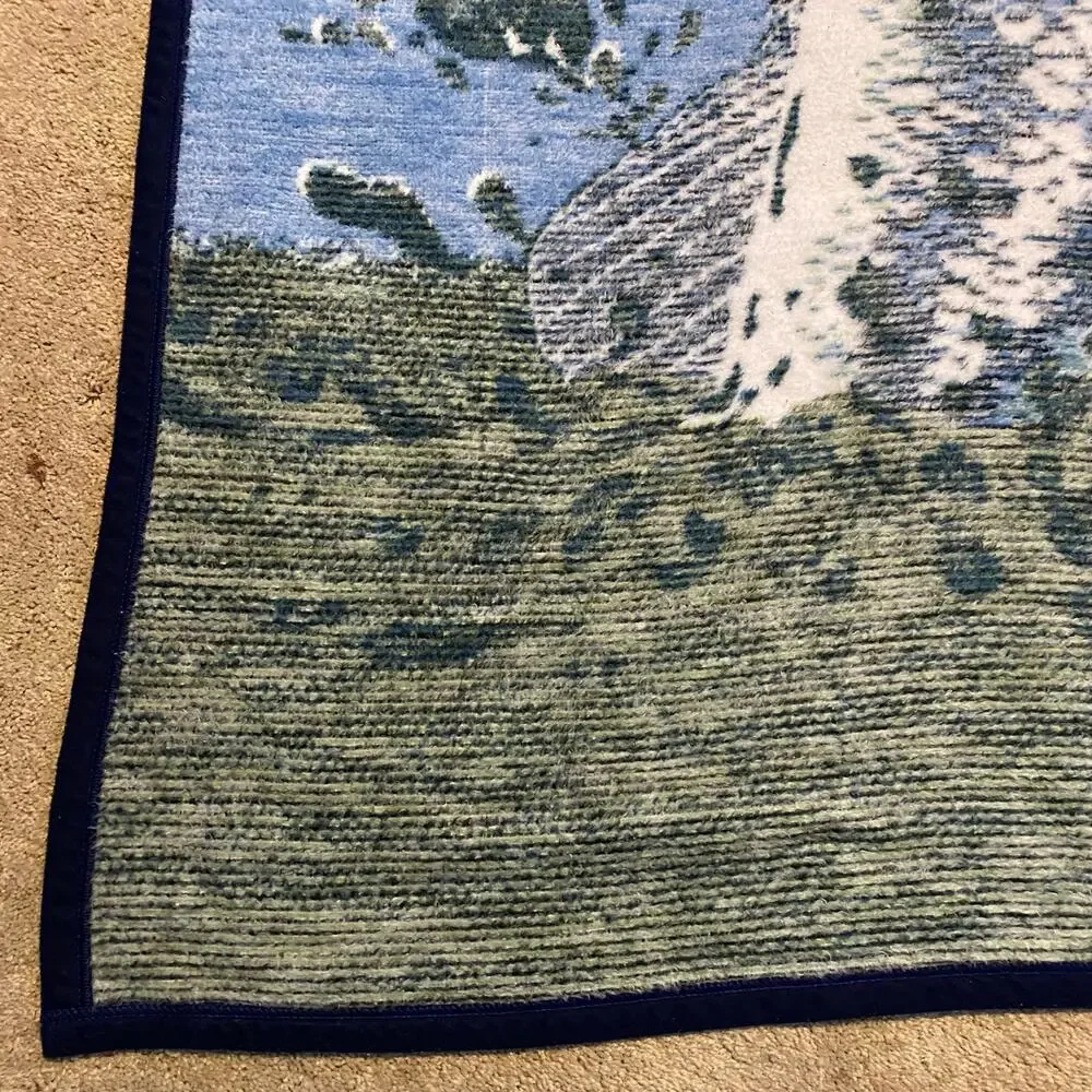 Biederlack James Hautman Bass Fish Throw Blanket 56”x75” Acrylic Blend Vintage